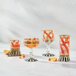 Fall Entertaining|Drinkware|MacKenzie-Childs Maypole Apricot Coupe Glass