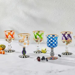 Holiday|The Halloween Shop|MacKenzie-Childs Maypole Apricot Wine Glass