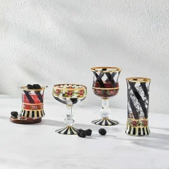 Holiday|The Halloween Shop|MacKenzie-Childs Maypole Black Highball Glass, Set of 2