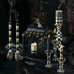 The Halloween Shop|Candles & Fragrances|MacKenzie-Childs Mini Black  Gold Dinner Candles, Set of 6
