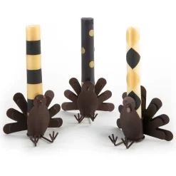 The Halloween Shop|Candles & Fragrances|MacKenzie-Childs Mini Black  Gold Dinner Candles, Set of 6