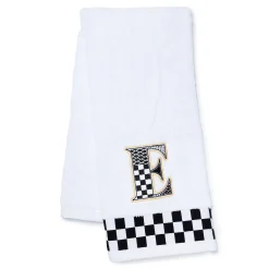 Bath & Bath Accessories|MacKenzie-Childs Monogram E Check Hand Towel
