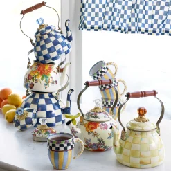 Tea Kettles|MacKenzie-Childs Parchment Check 2 Quart Tea Kettle