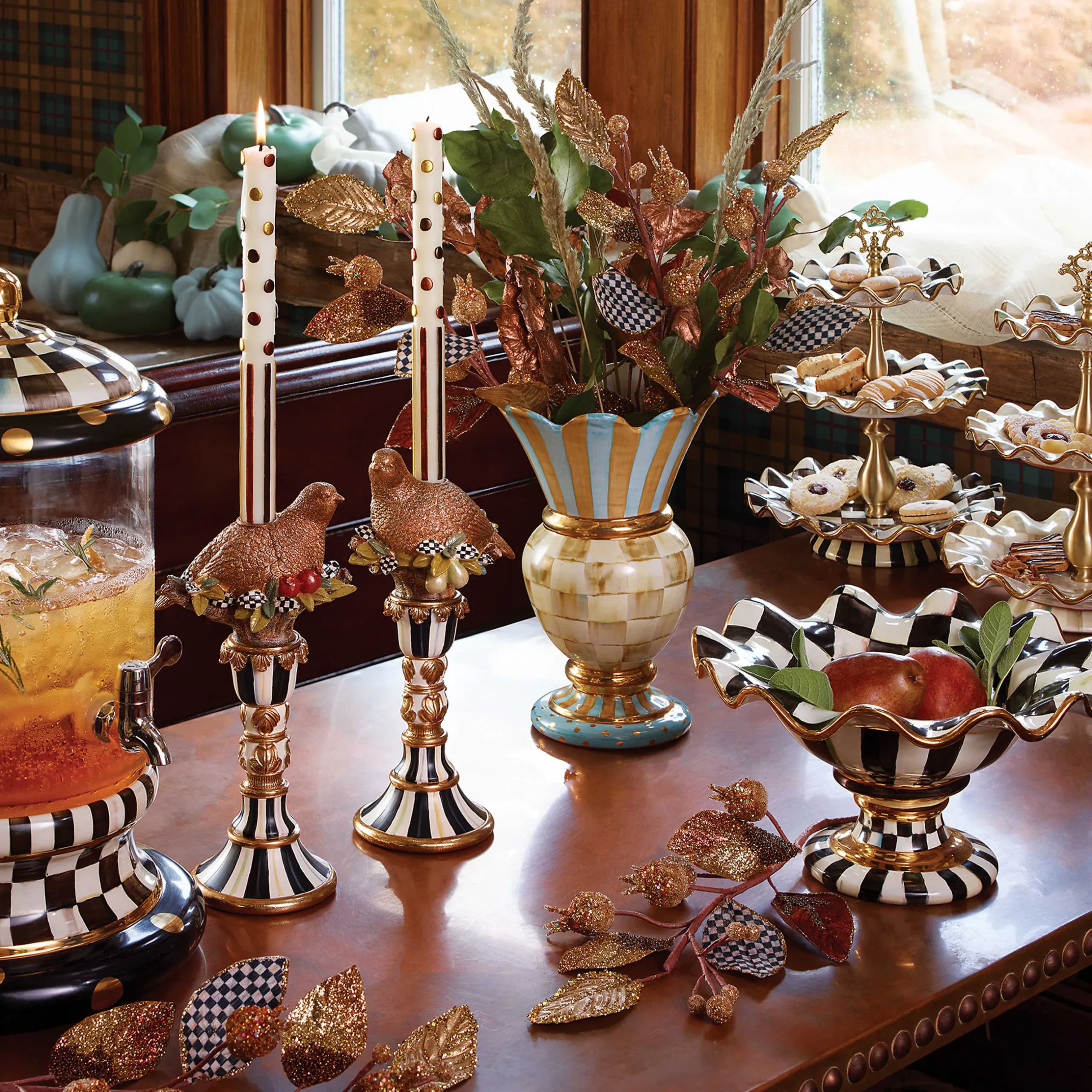 Room Accents|MacKenzie-Childs Parchment Check Great Vase