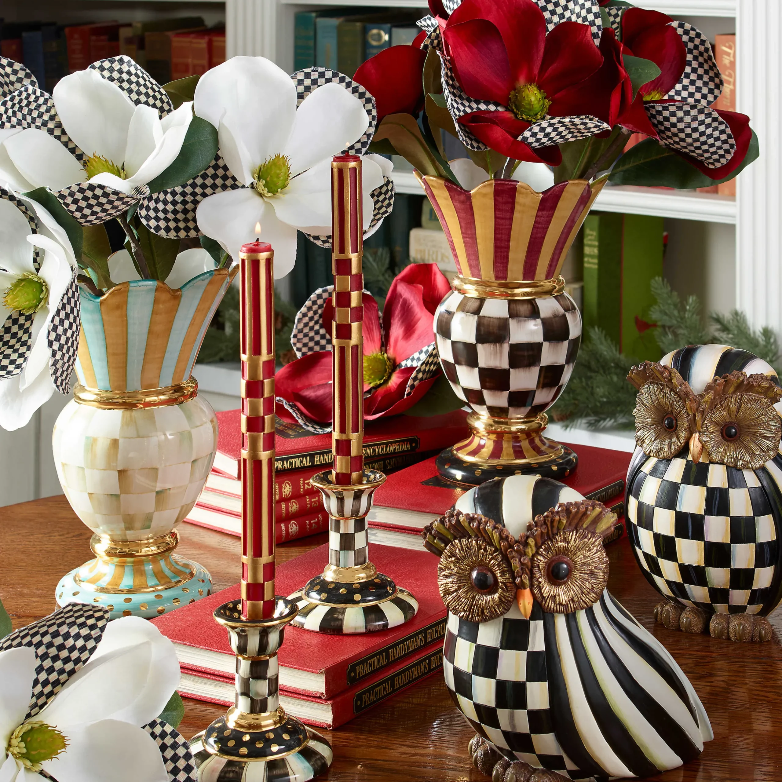 Room Accents|MacKenzie-Childs Parchment Check Great Vase