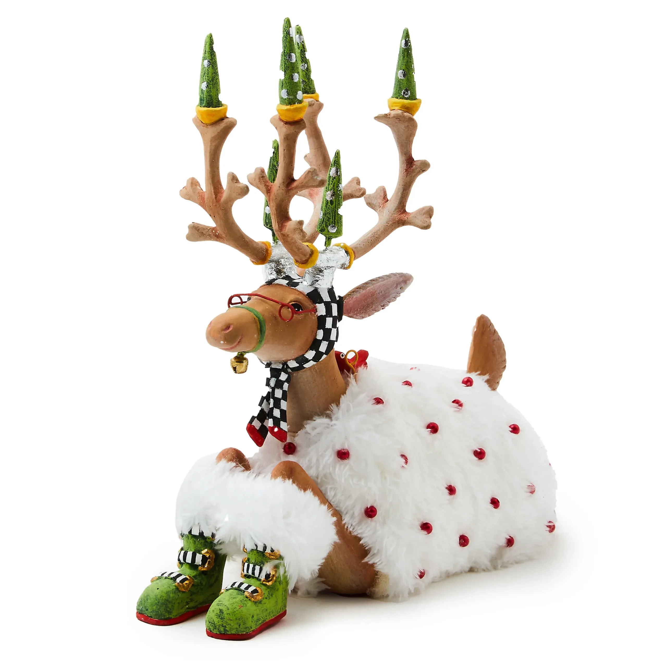 Holiday|Room Accents|MacKenzie-Childs Patience Brewster Dash Away Sitting Blitzen Reindeer Figure