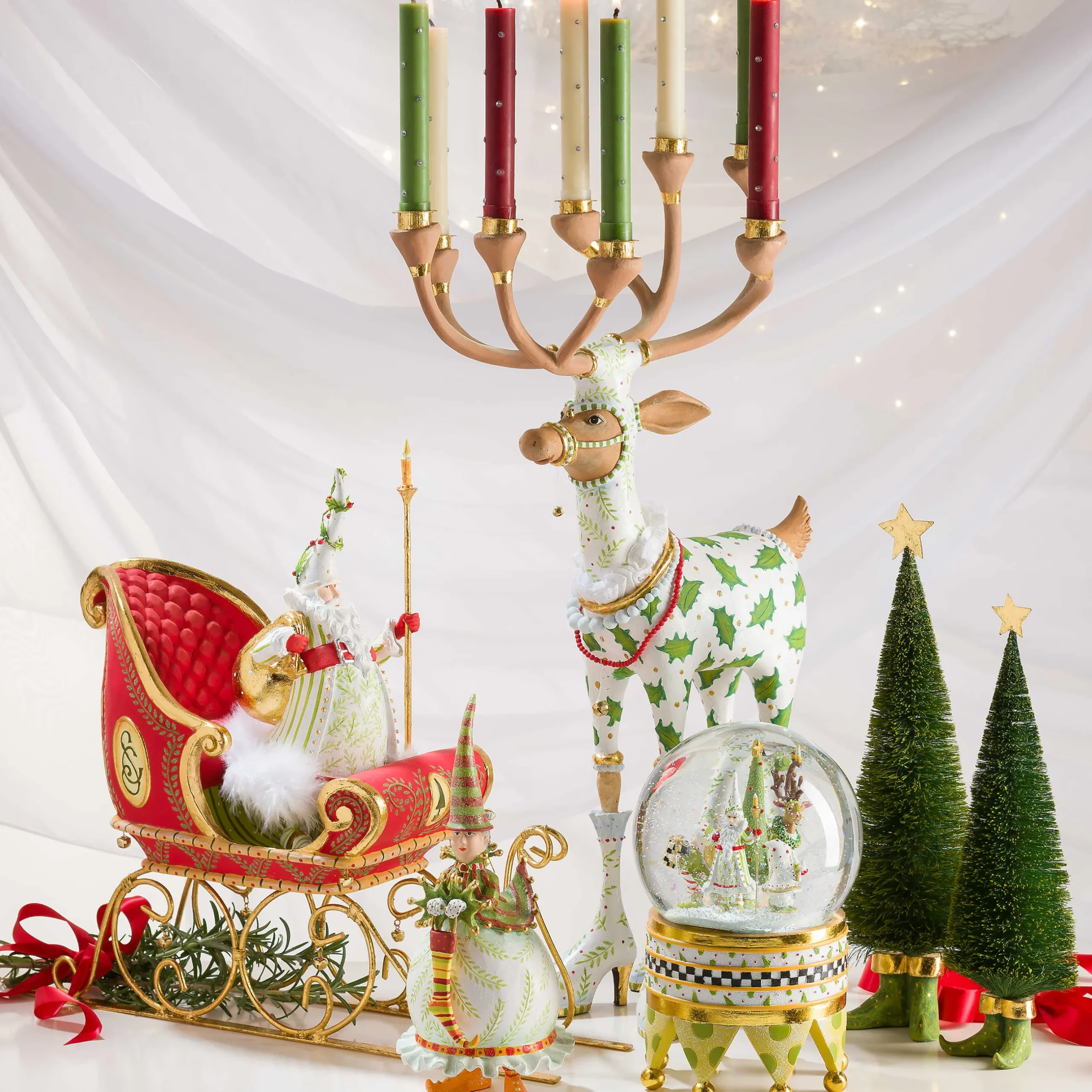 Holiday|Room Accents|MacKenzie-Childs Patience Brewster Dash Away Mrs. Santa Figure