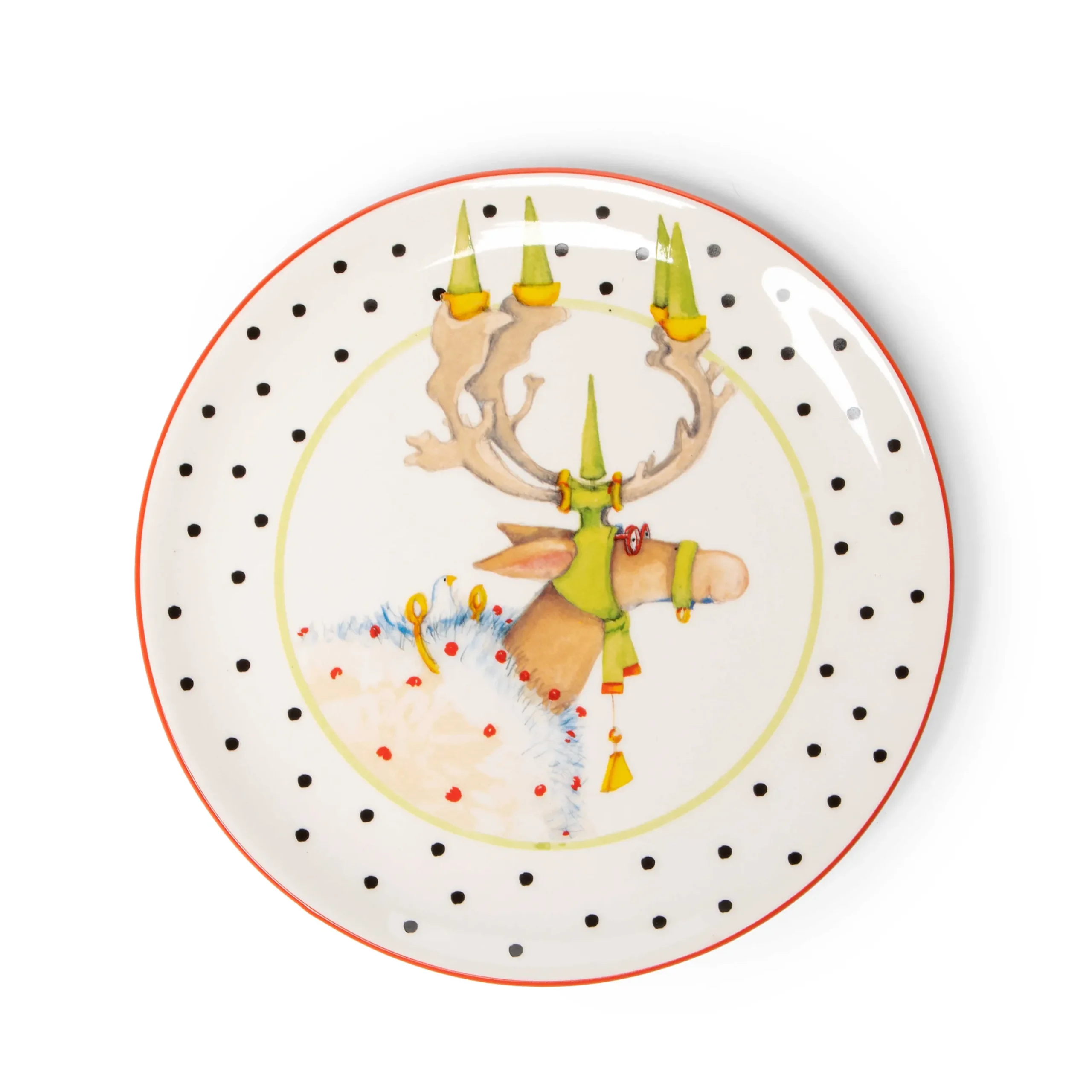 Holiday|Dinnerware & Flatware|MacKenzie-Childs Patience Brewster Dash Away Dessert Plates, Set of 4