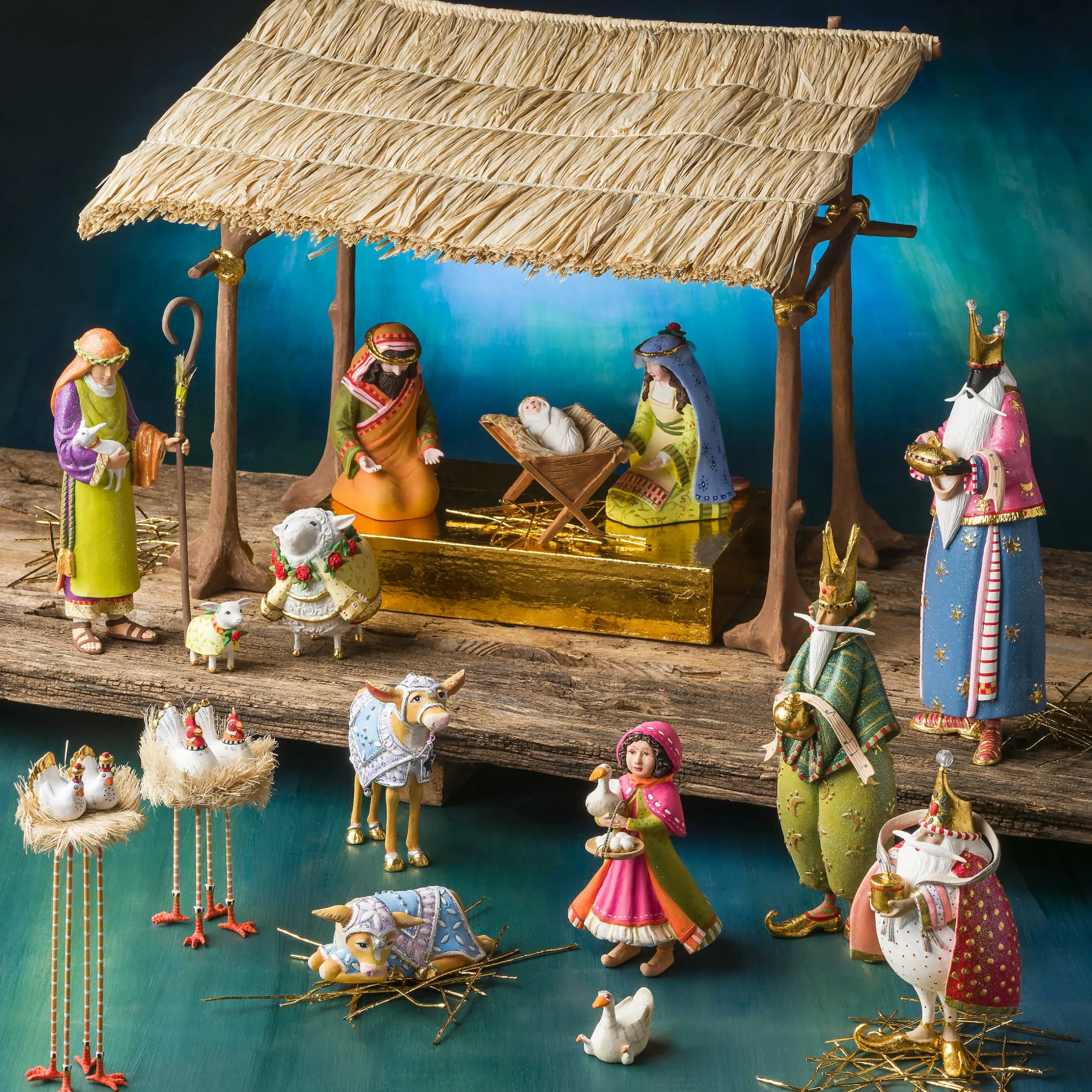 Holiday|Room Accents|MacKenzie-Childs Patience Brewster Nativity Chicken Dove Figures