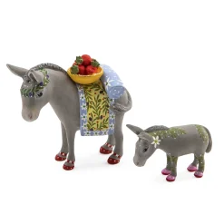 Holiday|MacKenzie-Childs Patience Brewster Nativity Mother  Baby Donkey Mini Figures