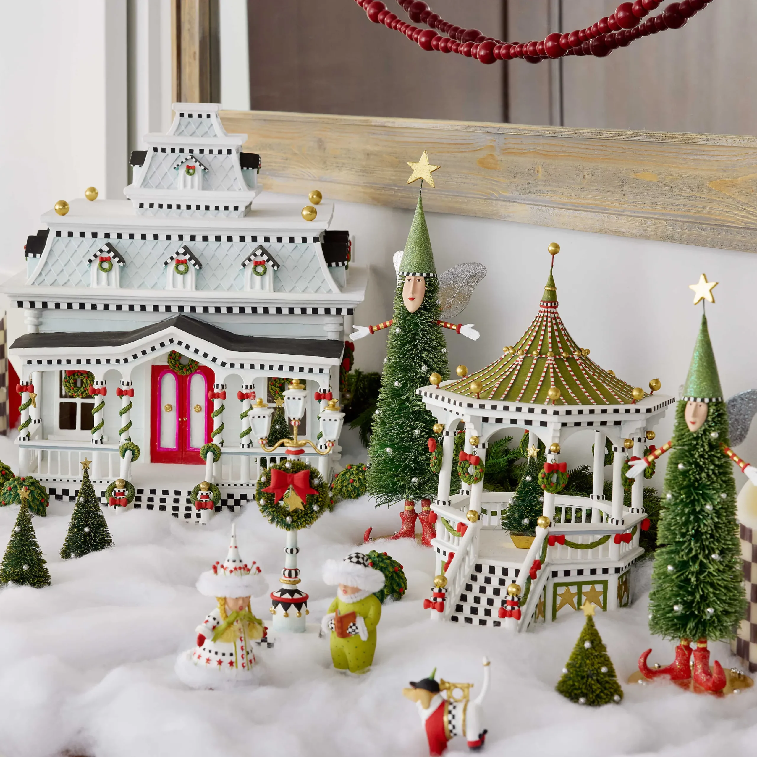 Holiday|Room Accents|MacKenzie-Childs Patience Brewster Sisal Angel Tree Figures, Set of 2