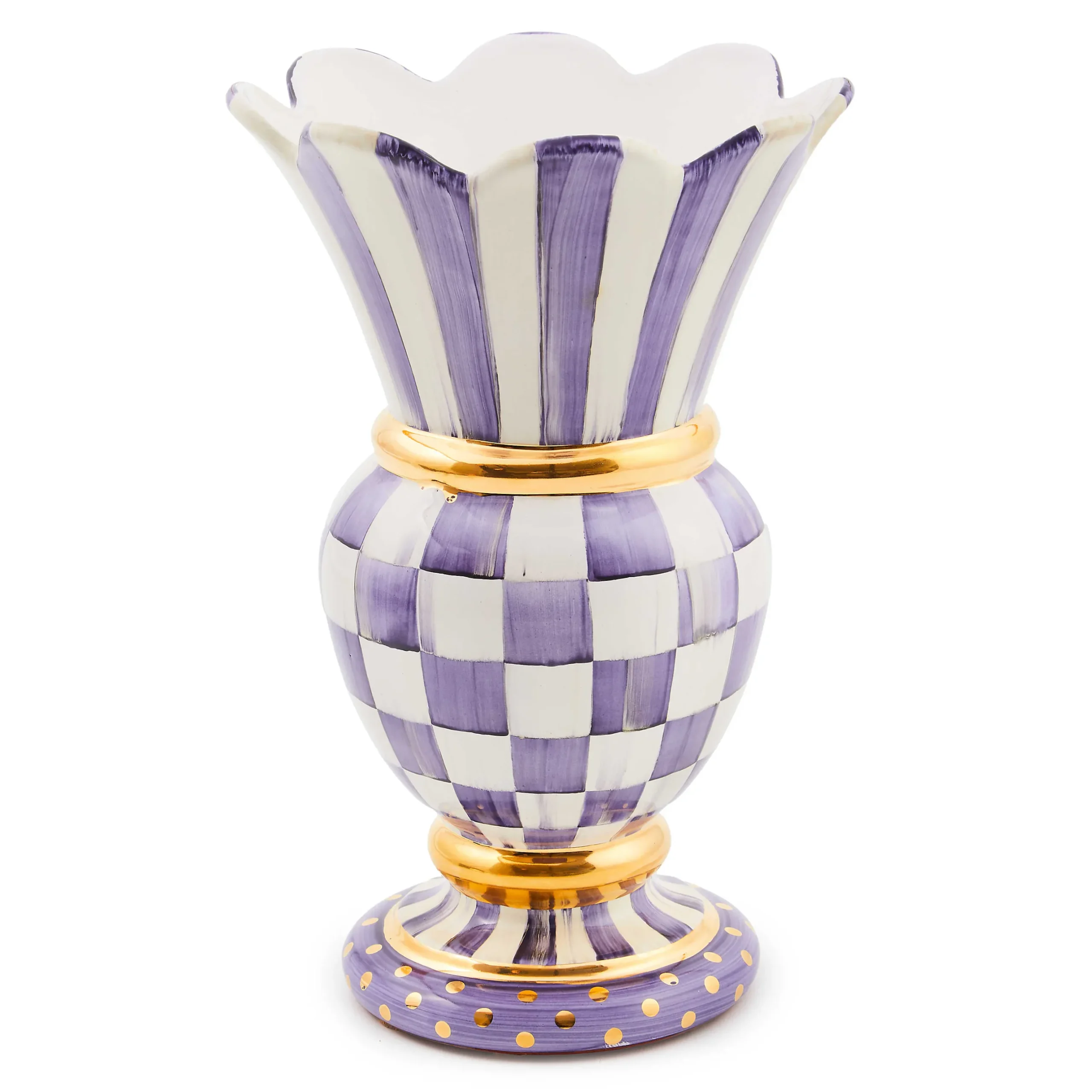 Room Accents|Fall Entertaining|MacKenzie-Childs Plum Check Ceramic Great Vase