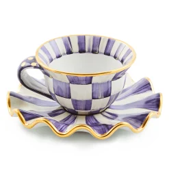 The Coffee Shop|Fall Entertaining|MacKenzie-Childs Plum Check Ceramic Saucer