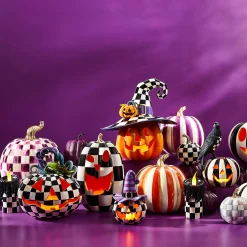 Pumpkins|The Halloween Shop|MacKenzie-Childs Plum Check Large Pumpkin