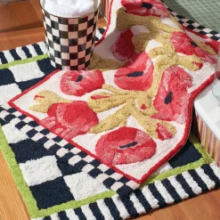 Bath & Bath Accessories|MacKenzie-Childs Poppy Bath Rug