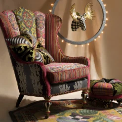 Living Room|MacKenzie-Childs Portobello Road Footstool