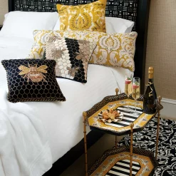 Pillows, Throws, & Cushions|MacKenzie-Childs Queen Bee Black Throw Pillow
