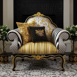 Pillows, Throws, & Cushions|MacKenzie-Childs Queen Bee Black Throw Pillow
