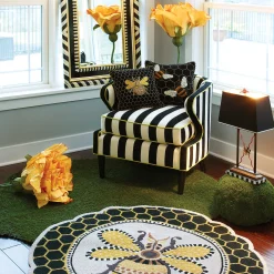 Rugs|MacKenzie-Childs Queen Bee Rug 4' Round Rug