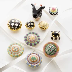 Finishing Touches|MacKenzie-Childs Rose Petit Four Square Knob