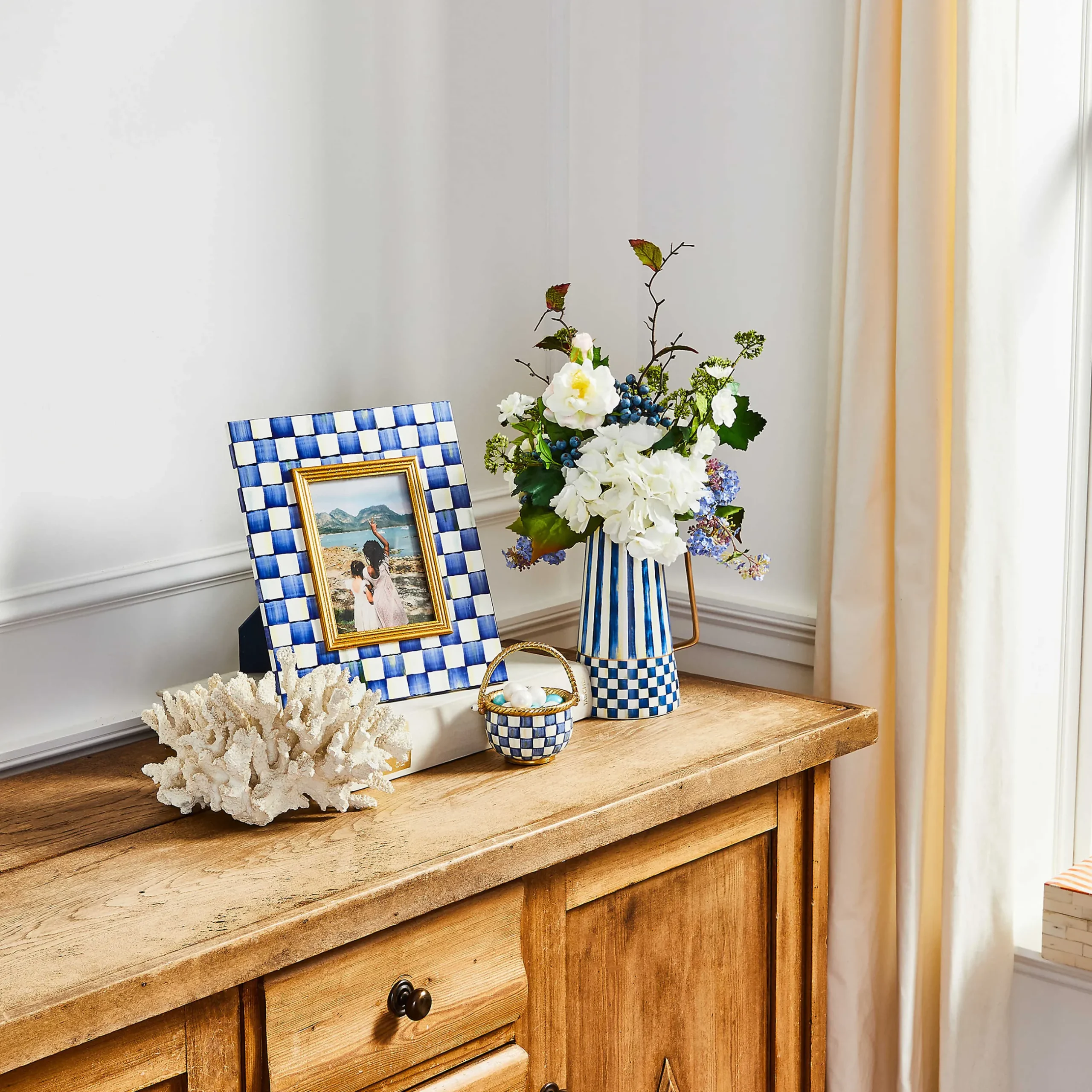 Room Accents|MacKenzie-Childs Royal Check 5 x 7 Frame