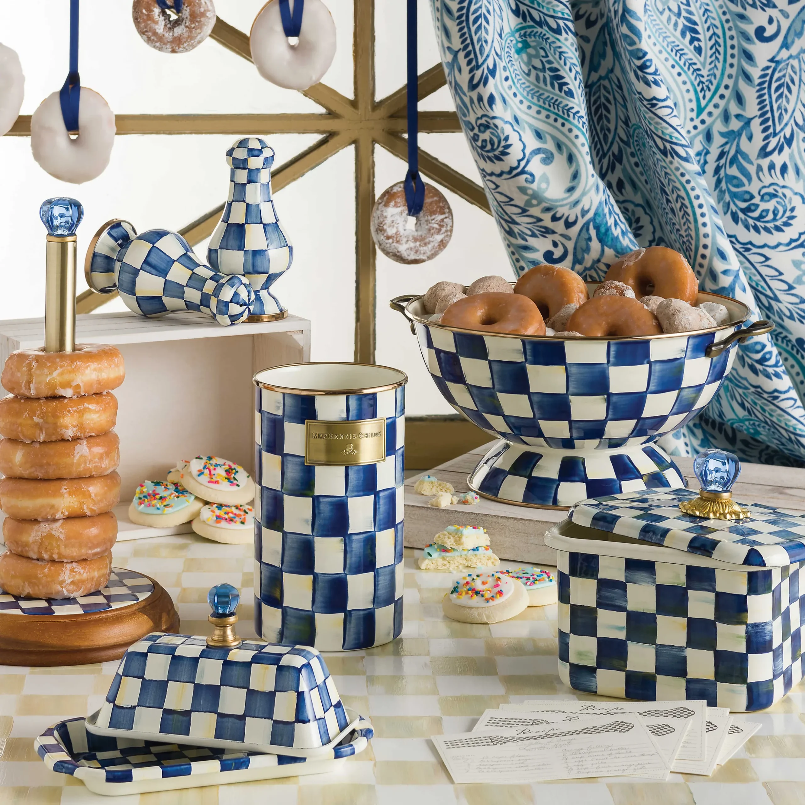 Serveware|MacKenzie-Childs Royal Check Butter Box