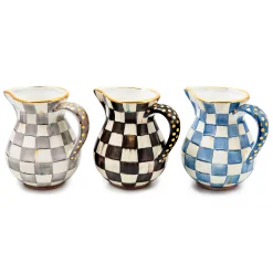Bar Entertaining|Serveware|MacKenzie-Childs Royal Check Ceramic Portly Pitcher