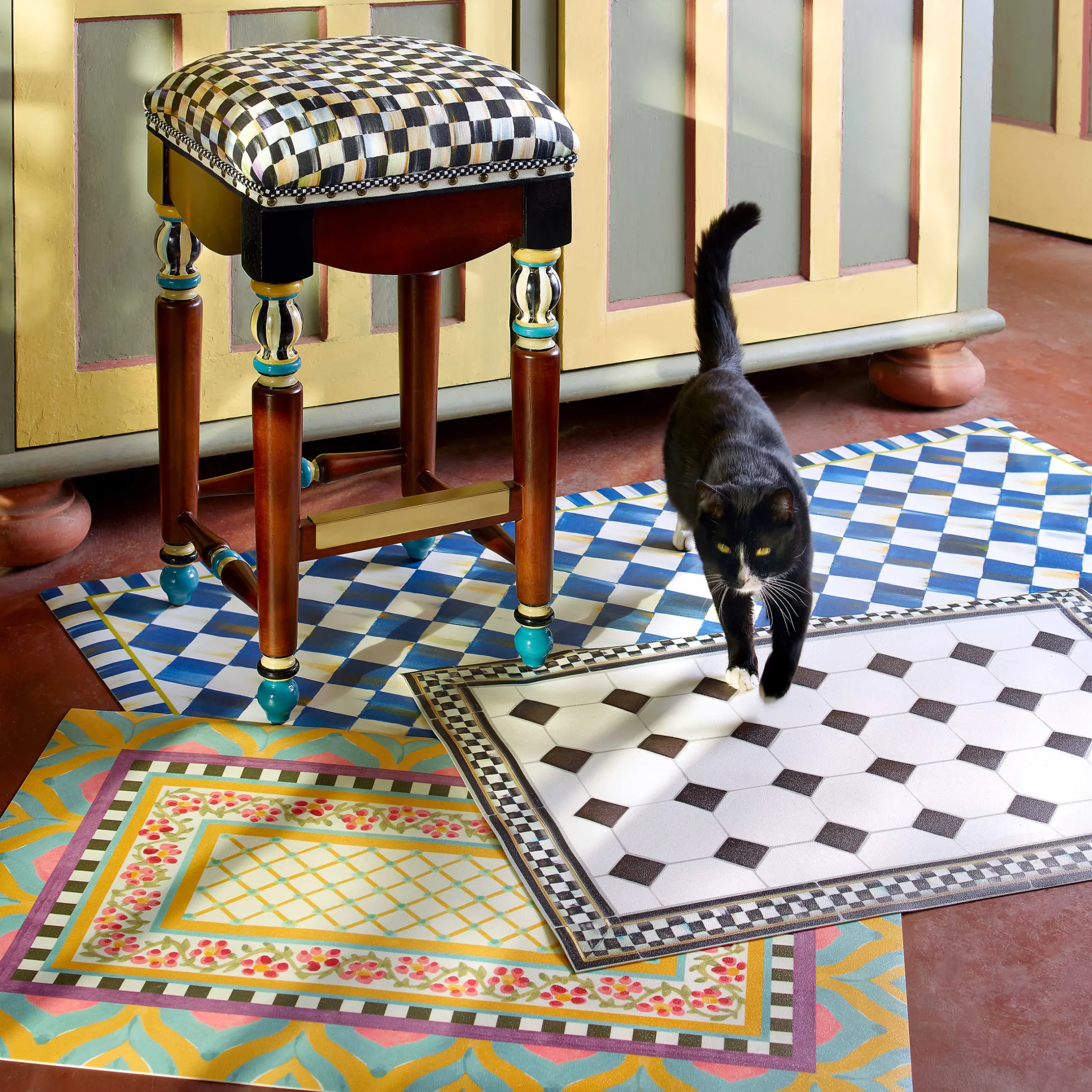 Rugs|MacKenzie-Childs Royal Check Floor Mat - 3' x 5'