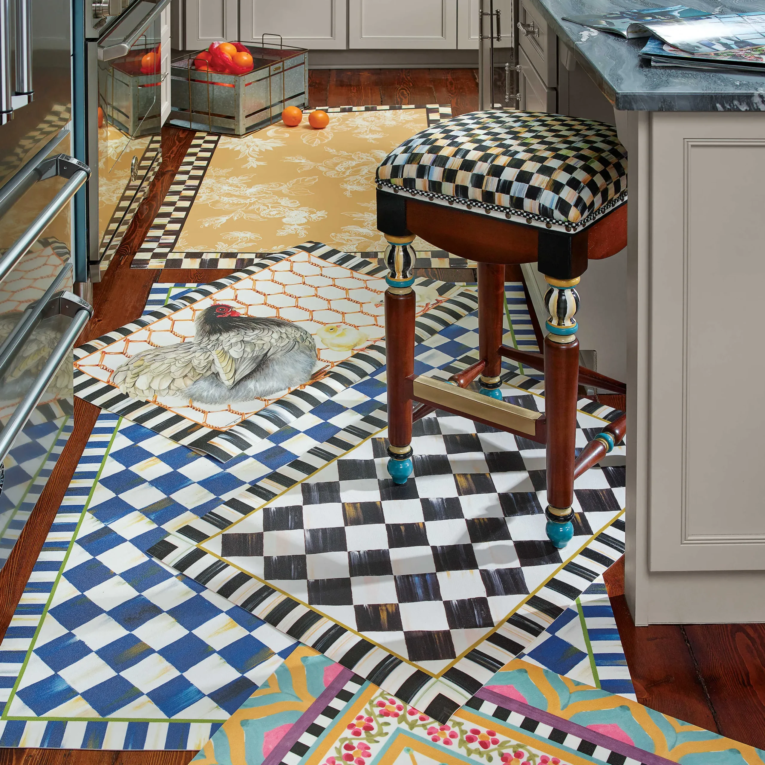 Rugs|MacKenzie-Childs Royal Check Floor Mat - 3' x 5'