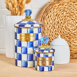 Room Accents|Kitchen Storage & Organization|MacKenzie-Childs Royal Check Large Canister