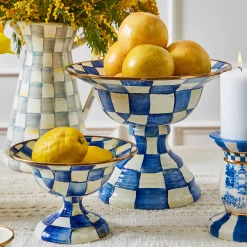 Serveware|MacKenzie-Childs Royal Check Large Compote