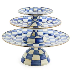Serveware|MacKenzie-Childs Royal Check Large Pedestal Platter
