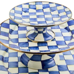 Serveware|MacKenzie-Childs Royal Check Large Pedestal Platter