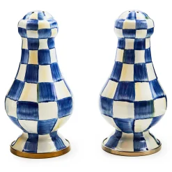 Table Accessories|Serveware|MacKenzie-Childs Royal Check Large Salt  Pepper Shakers