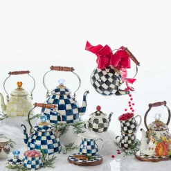 The Coffee Shop|Serveware|MacKenzie-Childs Royal Check Lidded Sugar Bowl