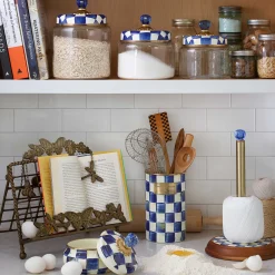 Room Accents|Kitchen Storage & Organization|MacKenzie-Childs Royal Check Medium Kitchen Canister