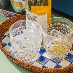 The Coffee Shop|Serveware|MacKenzie-Childs Royal Check Rattan  Enamel Small Serving Tray