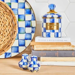 Table Accessories|Serveware|MacKenzie-Childs Royal Check Salt  Pepper Shakers