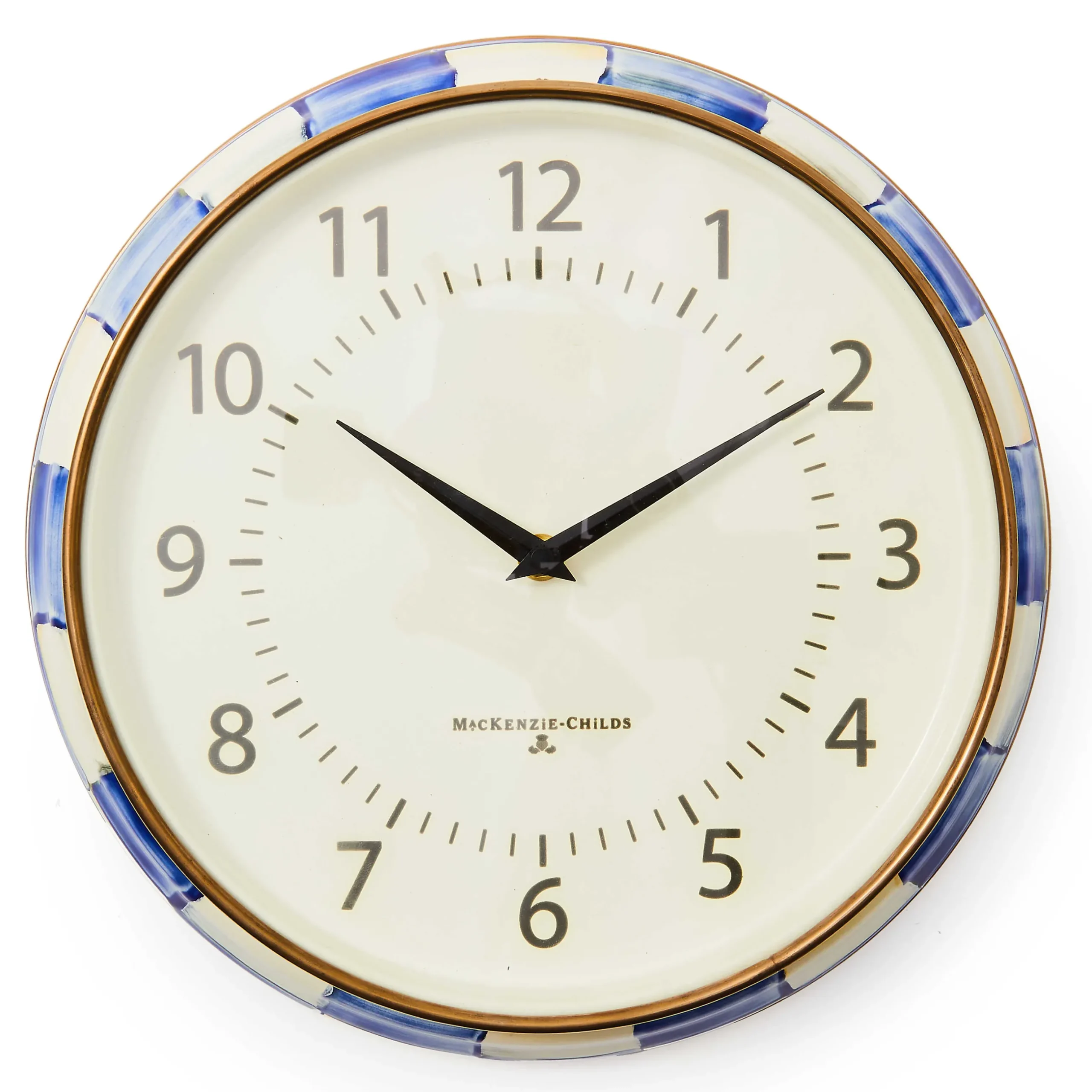 Room Accents|MacKenzie-Childs Royal Check School Wall Clock