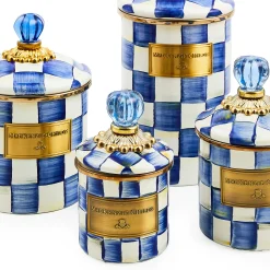 Room Accents|Kitchen Storage & Organization|MacKenzie-Childs Royal Check Small Canister