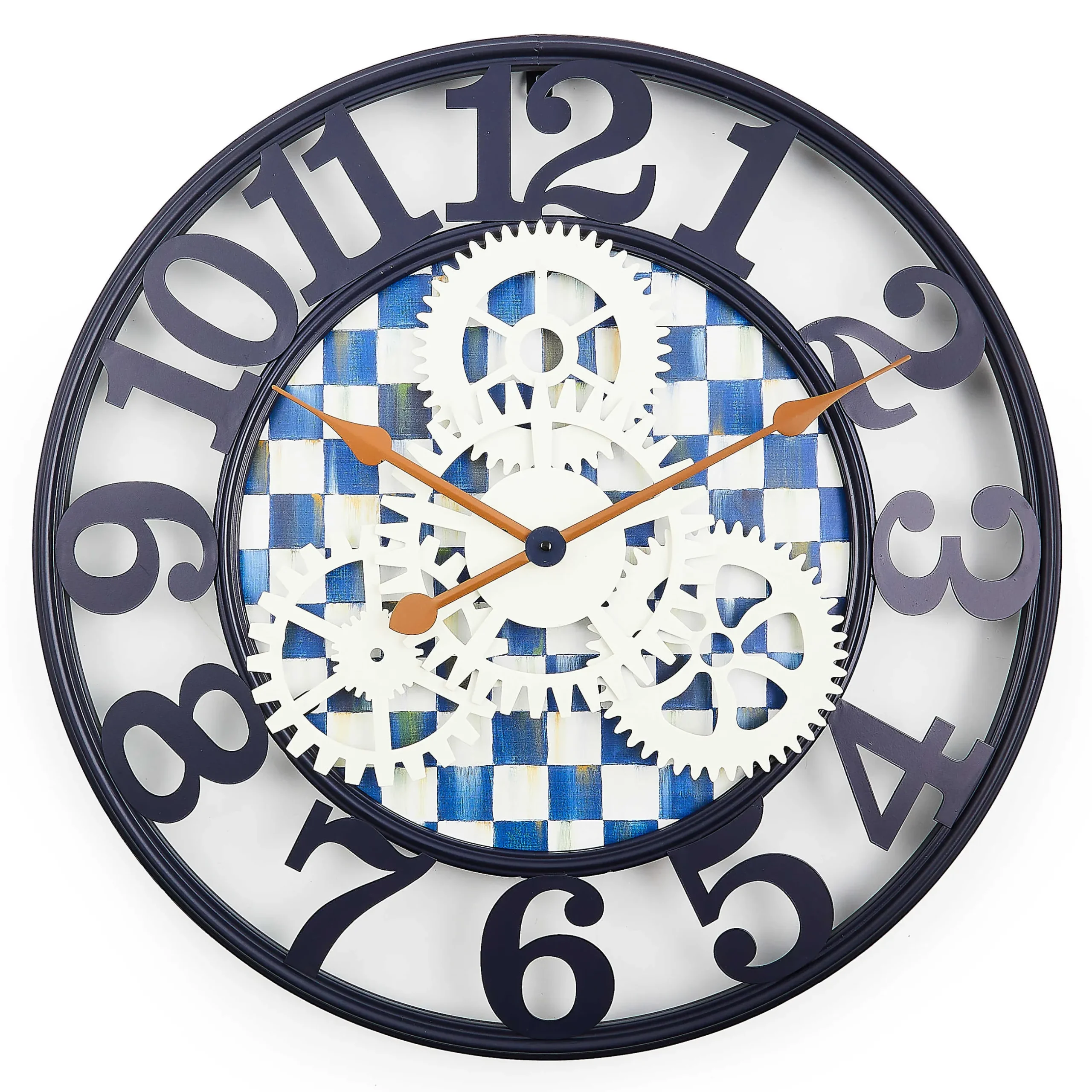 Room Accents|MacKenzie-Childs Royal Check Small Farmhouse Wall Clock