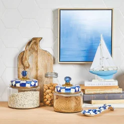 Room Accents|Kitchen Storage & Organization|MacKenzie-Childs Royal Check Small Kitchen Canister