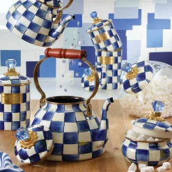 Bath & Bath Accessories|Room Accents|MacKenzie-Childs Royal Check Squashed Pot