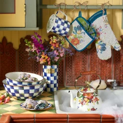 Kitchen Storage & Organization|MacKenzie-Childs Royal Check Utensil Holder