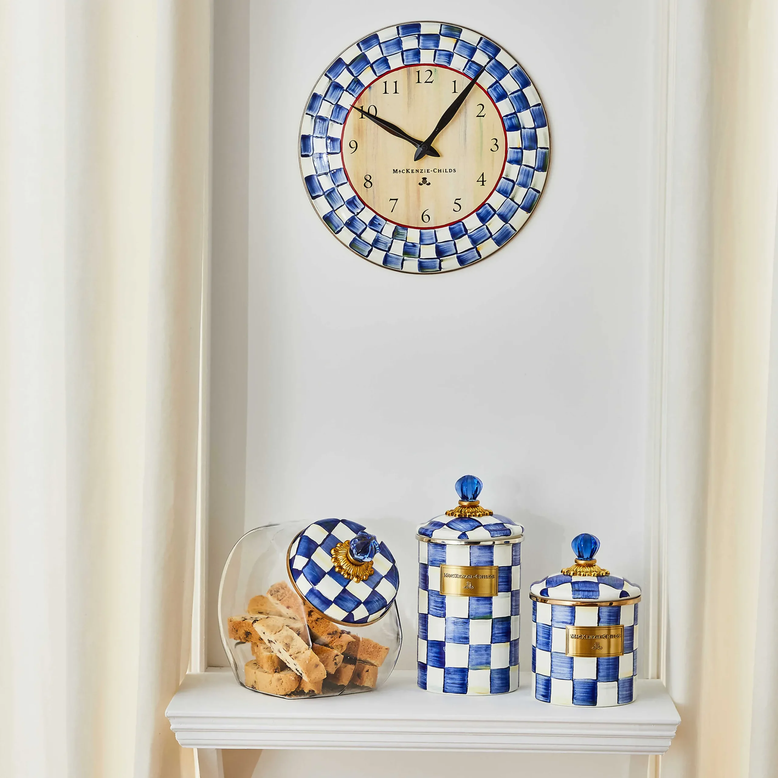 Room Accents|MacKenzie-Childs Royal Check Wall Clock