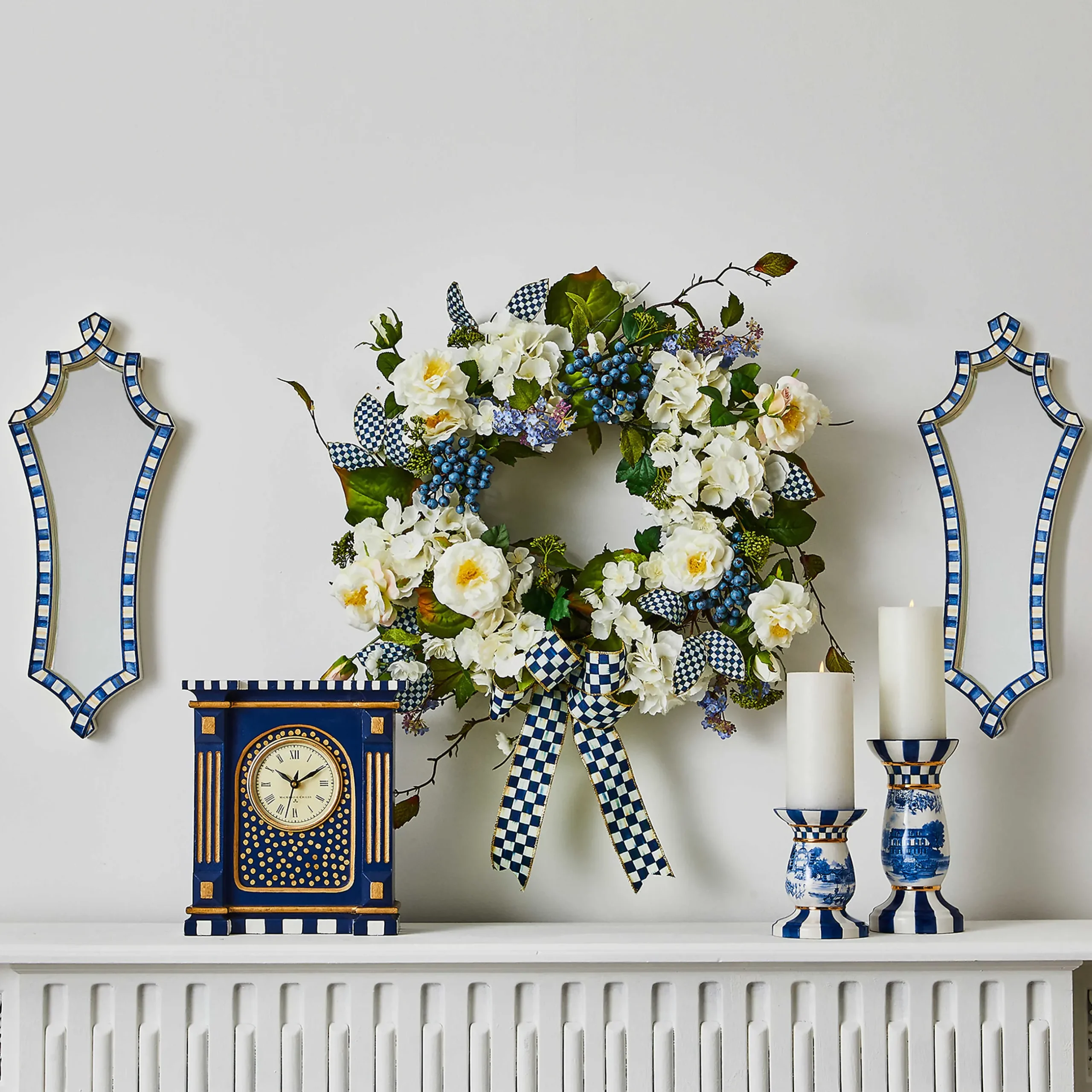 Room Accents|MacKenzie-Childs Royal Check Wall Mirror