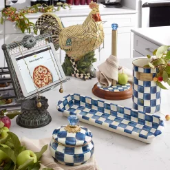 Kitchen Storage & Organization|MacKenzie-Childs Royal Check Wood Paper Towel Holder