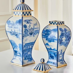 Kitchen Storage & Organization|MacKenzie-Childs Royal Toile Large Ginger Jar