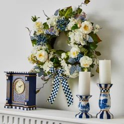 Room Accents|Table Accessories|MacKenzie-Childs Royal Toile Short Pillar Candle Holder