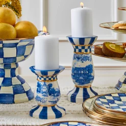 Room Accents|Table Accessories|MacKenzie-Childs Royal Toile Tall Pillar Candle Holder
